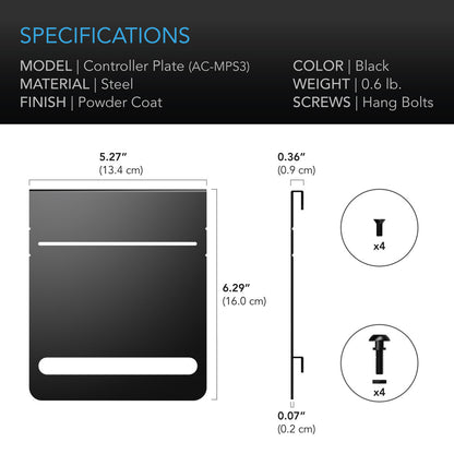 Monteringsplate for kontrollere, 16x13 cm - Smartvekst.no